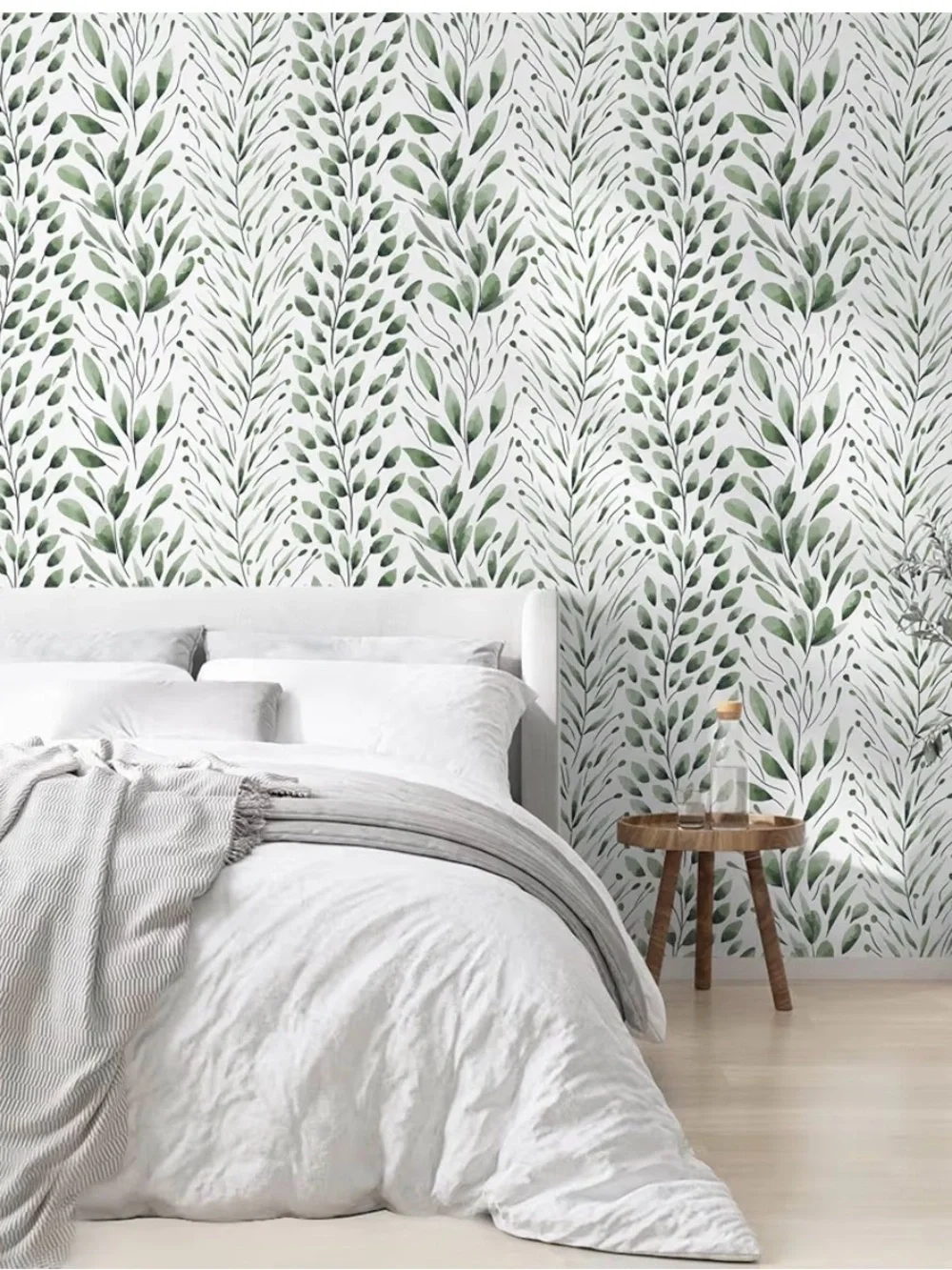 Peel and Stick Wallpaper Dark Green Leaf Contact Paper